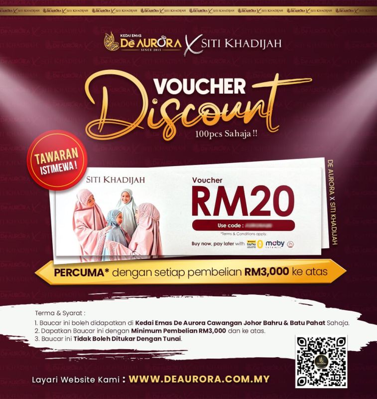 PERCUMA VOUCHER RM20 DARI SITI KHADIJAH