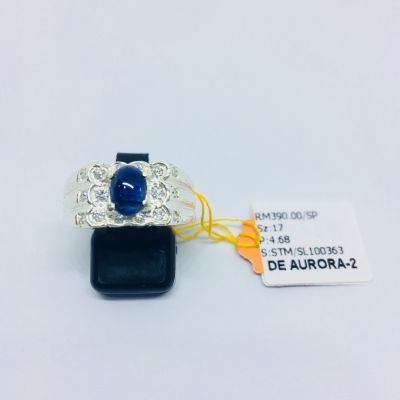 Cincin Perak 925 - BIRU SAPPHIRE