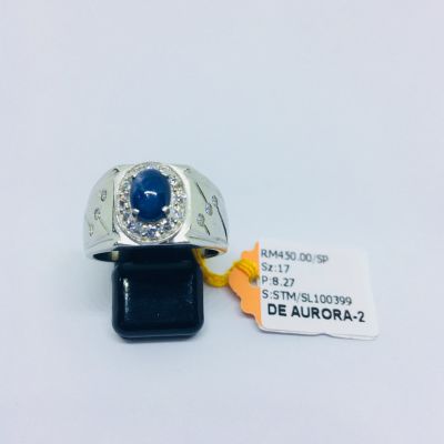 Cincin Perak 925 - BIRU SAPPHIRE